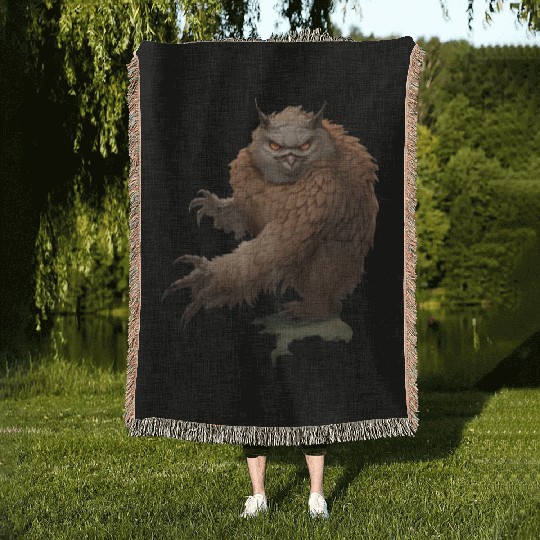 Grizzly Owl - Fantasy Creature Woven Blankets