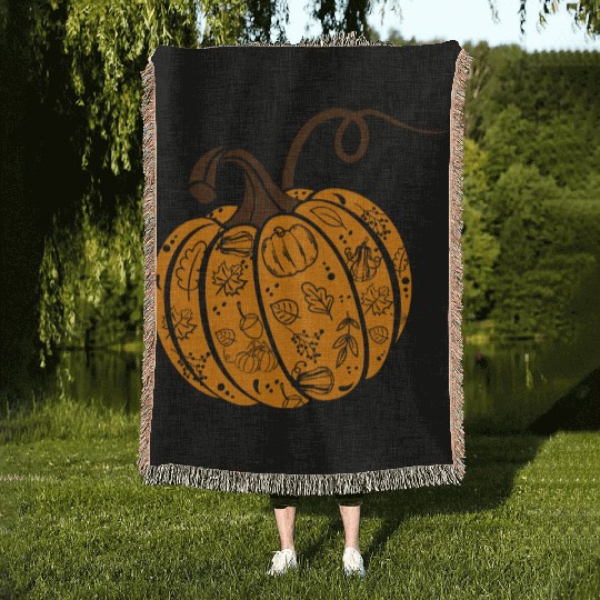 Halloween, Pumpkin, Fall, Thanksgiving Woven Blankets