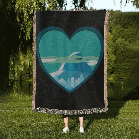 Blue mountain Woven Blankets