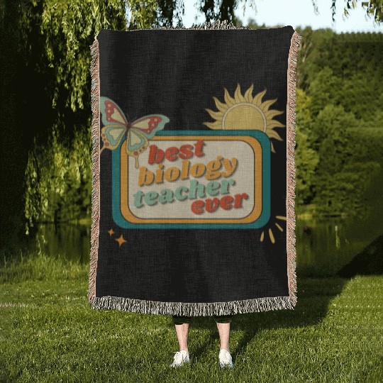 Teacher Appreciation, best biology teacher ever Woven Blankets