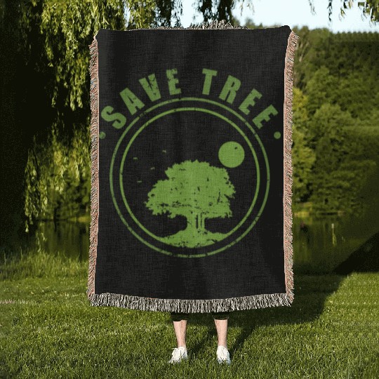 Save Tree Nature Forests Leaves Environment Woven Blankets