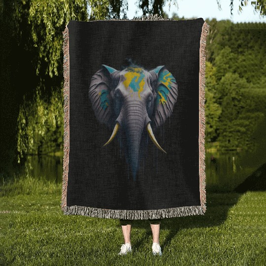 Elephant | Wild Animal Woven Blankets