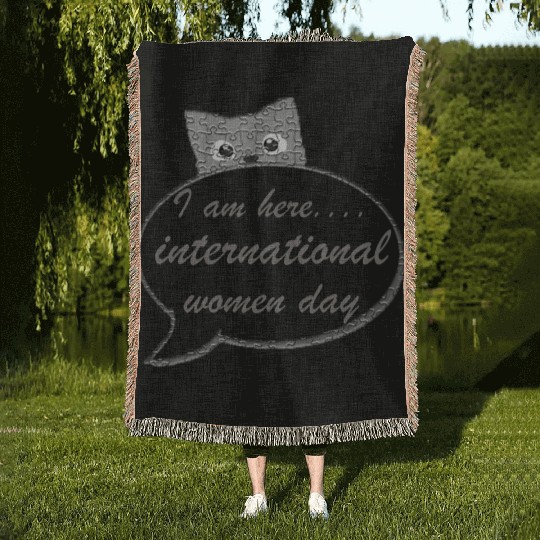 international women day Woven Blankets design gift