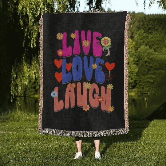 LIVE LOVE LAUGH Woven Blankets