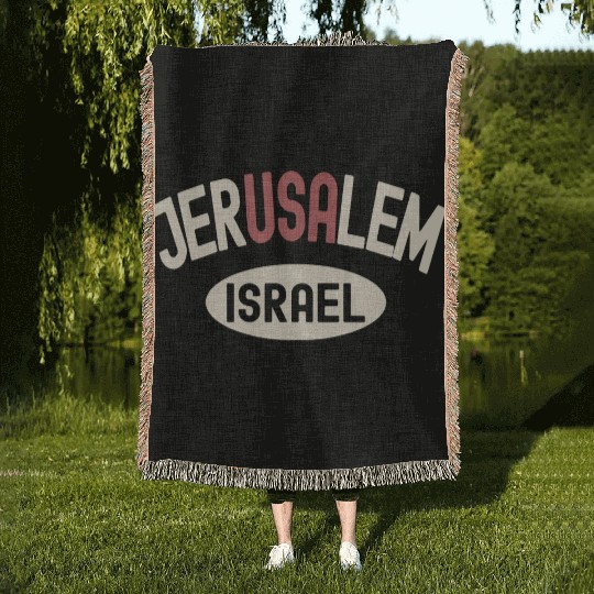 Usa Jerusalem Israel Woven Blankets