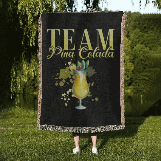 Team Pina Colada Cocktail Bartender Woven Blankets