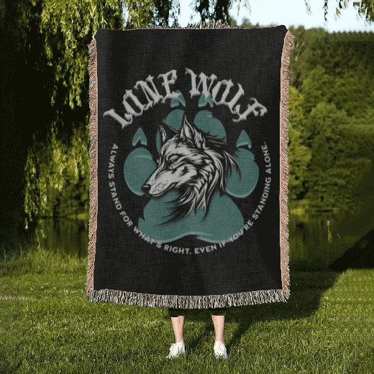 Lone Wolf Inspirational Leader Truther Quote Woven Blankets
