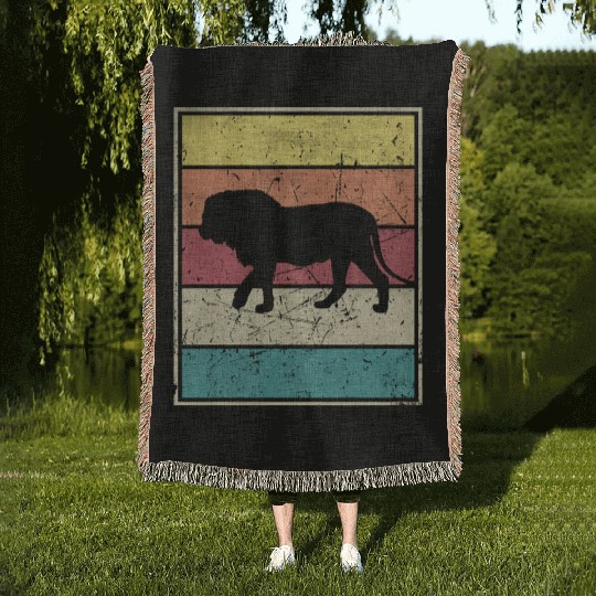 Lion Retro Vintage classic Woven Blankets