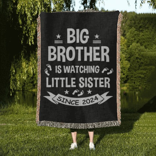 The big brother takes care of the little sister in Woven Blankets