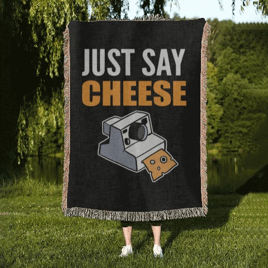 Just Say Cheese Street Photographer Gift Woven Blankets