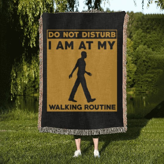 Walking Routine Fitness Design - Do Not Disturb Woven Blankets