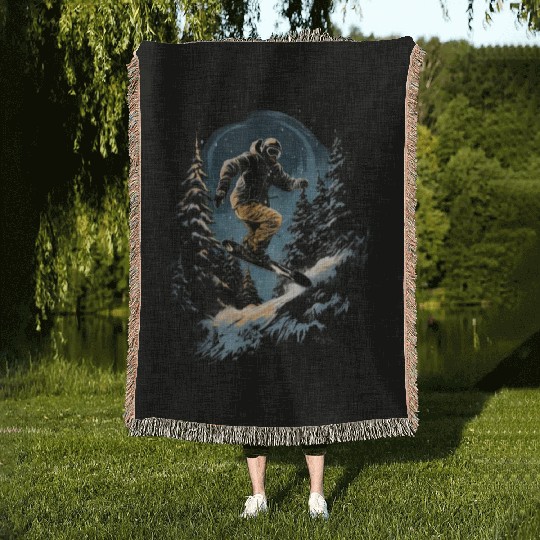 Snowboarding Freestyle Snowboarder Snowboard Woven Blankets