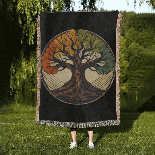 Tree / Wood / Forst / Tree of Life / Leaves Woven Blankets