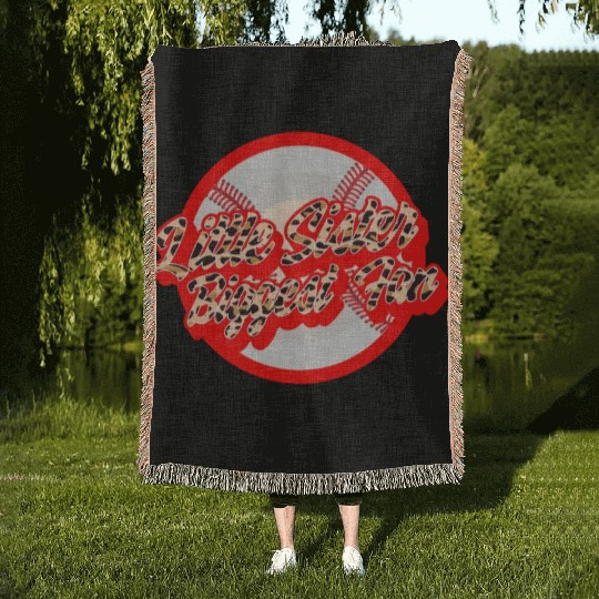 Baseball Woven Blankets, Little Sister Biggest Fan Woven Blankets,