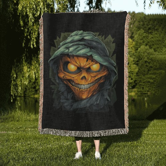 Halloween Spooky Cartoon Mummy Woven Blankets