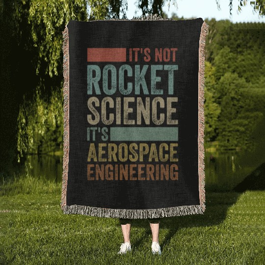 Funny Retro 80´s Rocket Science Aerospace Engineer Woven Blankets