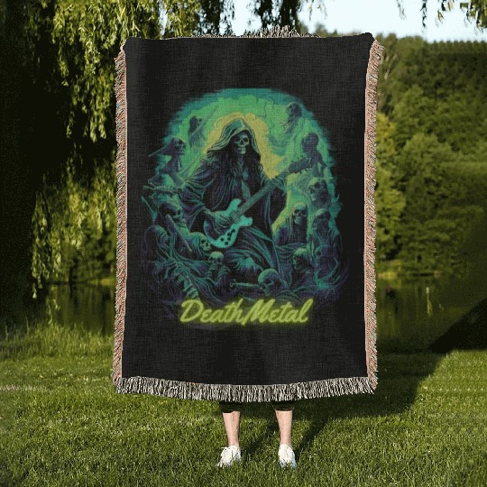 Halloween - Death Metal Rock Woven Blankets