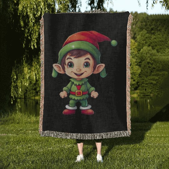 Cool Jolly Stylish Christmas Elf Woven Blankets