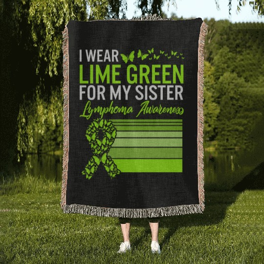 Lymphoma Warrior Woven Blankets, I Wear Lime Green For My