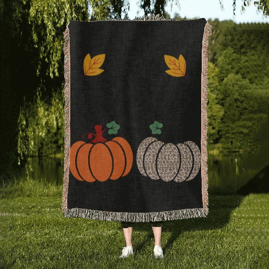 It s Fall Y all Cute Gnomes Pumpkin Spice Season Woven Blankets
