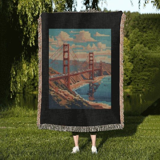 Golden Gate Bridge California Woven Blankets Woven Blankets, Golden