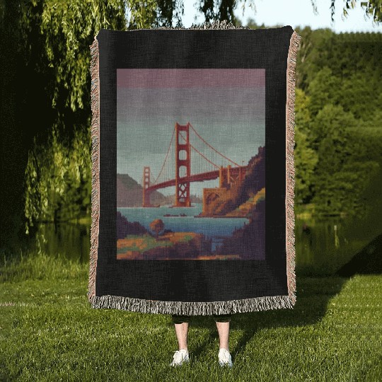 Golden Gate Bridge California Woven Blankets, Golden Gate