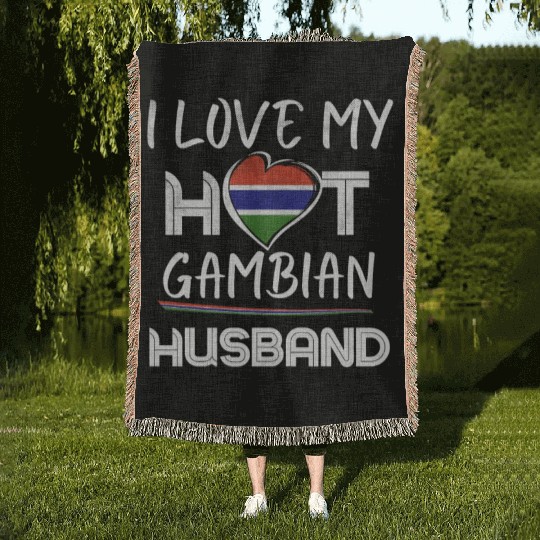 Funny Gambian Husband Proud Wife Woven Blankets