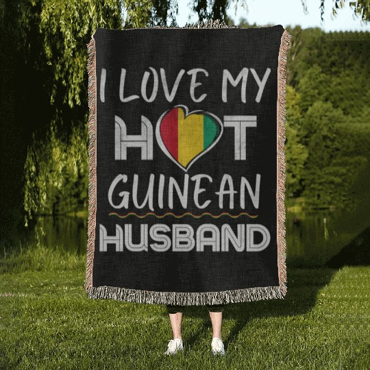 Funny Guinean Husband Proud Wife Woven Blankets