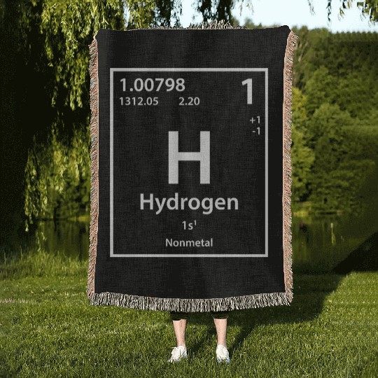 Hydrogen Element (white) Woven Blankets