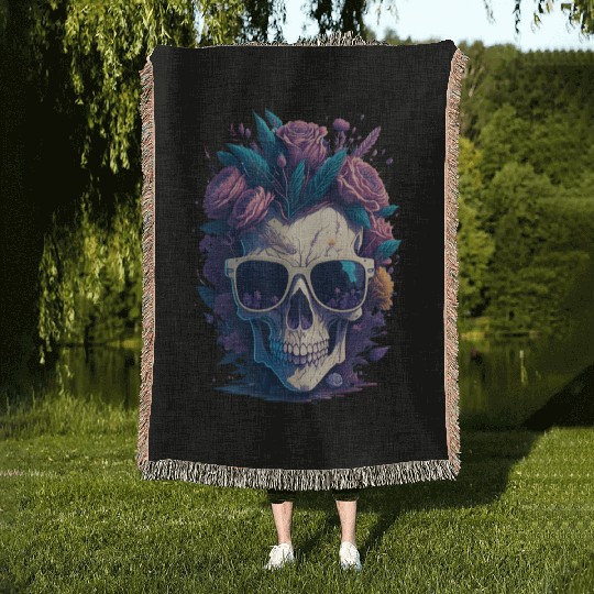 Floral Skull | C02 Woven Blankets