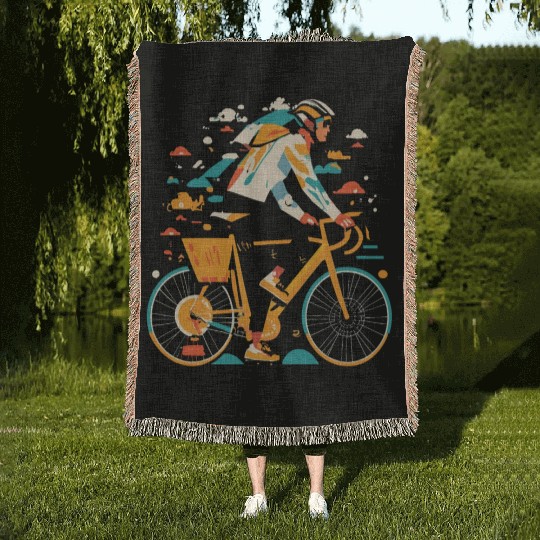 All Seasons Cyclist Gift Woven Blankets