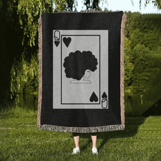 Black Queen Woven Blankets