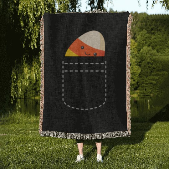 Cool Candy Corn For Men Women Pocket Candy Corn Woven Blankets