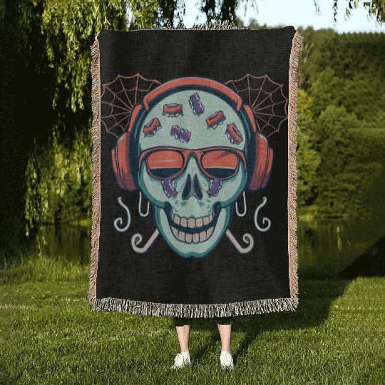 Skull Candy Halloween For Music Woven Blankets