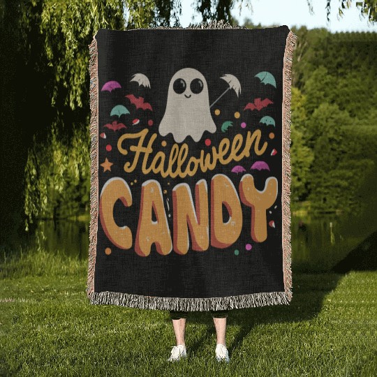 Candy Halloween Woven Blankets