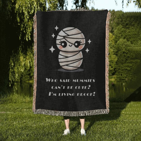 Cute Little Halloween Mummy Woven Blankets
