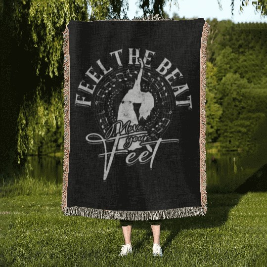 Feel the Beat, Move Your Feet - Belly Dancing Woven Blankets