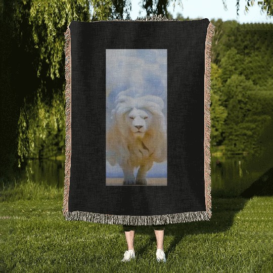 WHITE LION Woven Blankets