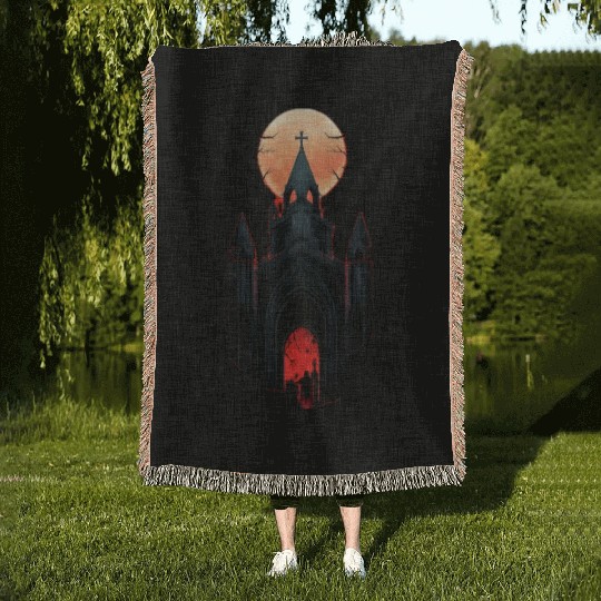 Midnight Citadel Woven Blankets