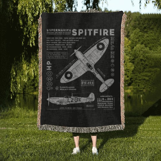 Supermarine Spitfire Woven Blankets