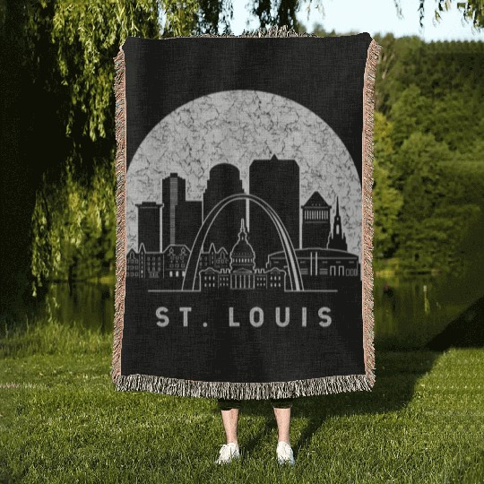 St. Louis Missouri Skyline Woven Blankets