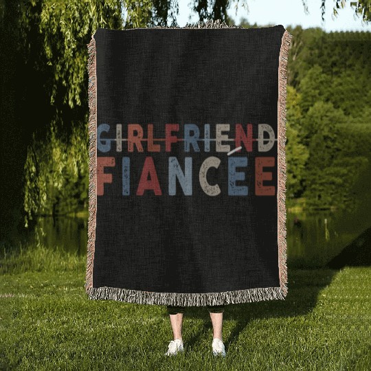 Girlfriend Fiancee Couple Engagement Engaged Woven Blankets