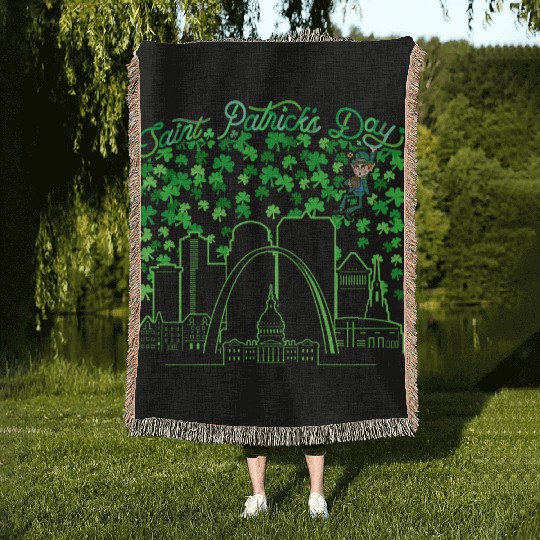 St. Louis Missouri Saint Patrick's Day Woven Blankets
