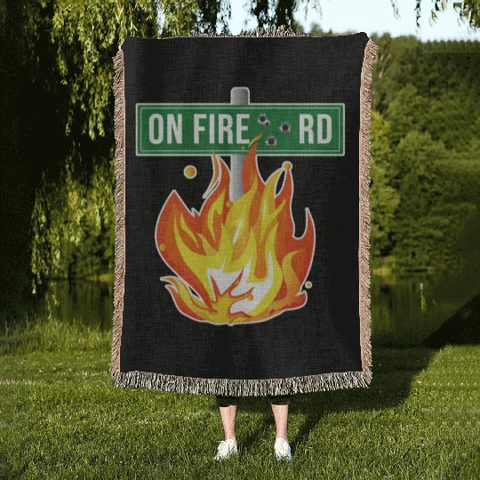 Onfire Road Street Sing Woven Blankets