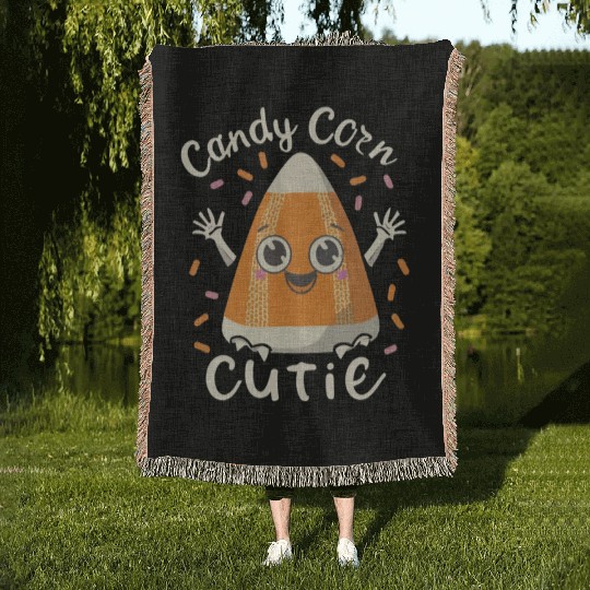 candy corn cutie Halloween Gift Woven Blankets