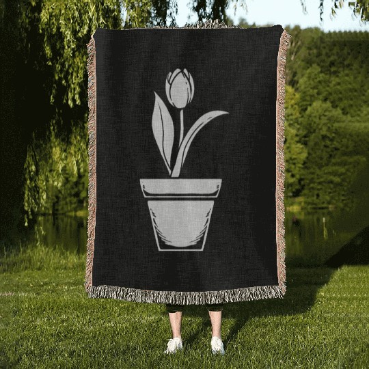 Tulip Gardening Floral Woven Blankets