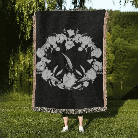 Tulip Gardening Floral Woven Blankets