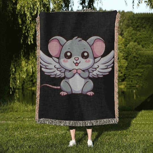 Mouse Angel Wings Woven Blankets