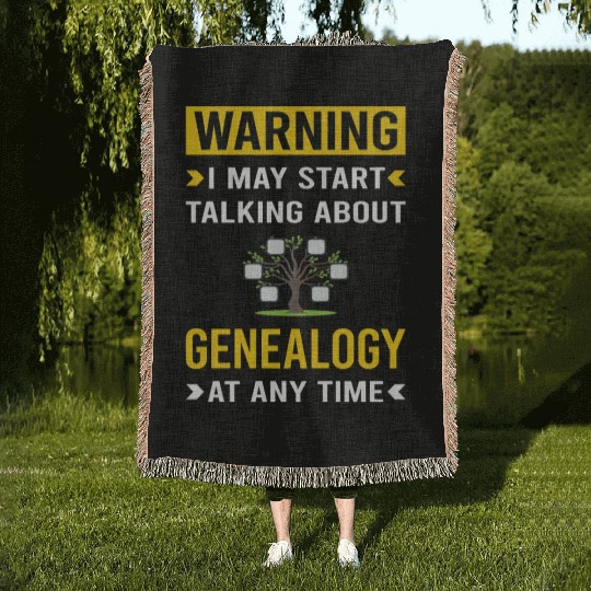 Warning Genealogy Genealogist Woven Blankets