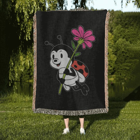 Cute Ladybug Nature Lover Gift Woven Blankets